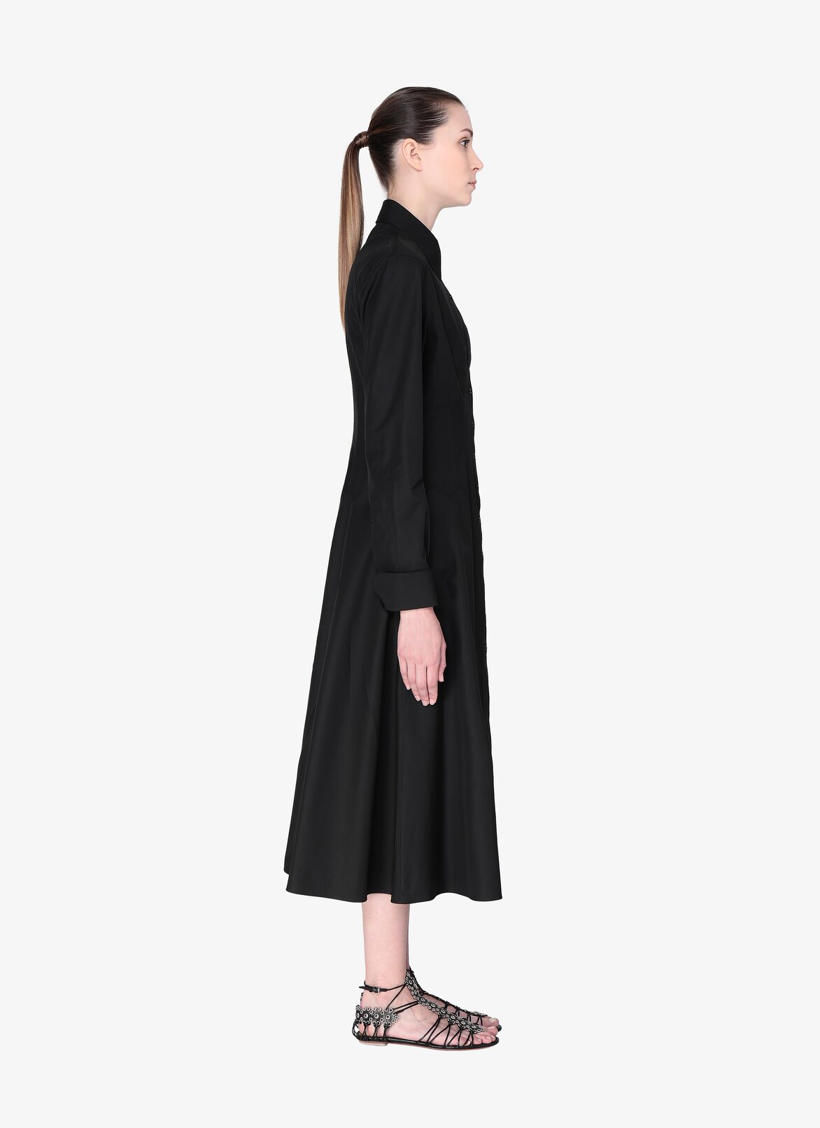 ROBE POPELINE JAPONAISE NOIR ALAÏA NOIR  ROBE POPELINE JAPONAISE NOIR
